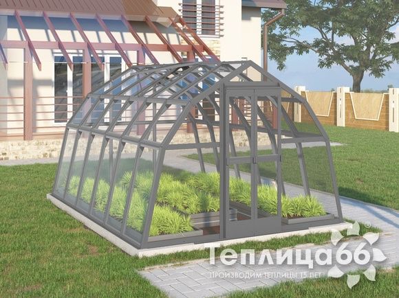 Теплица Рада Волга под стекло, 3х4 метра, графитовая