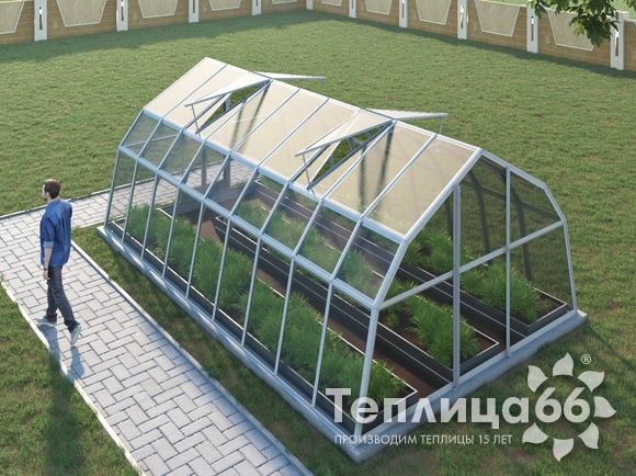 Теплица Рада Дунай под стекло, 3,5х6 метра, белая