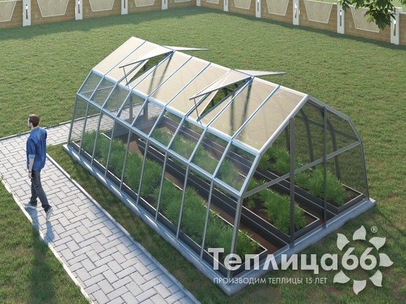 Теплица Рада Дунай под стекло, 3,5х6 метров