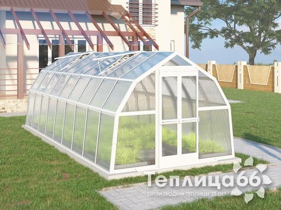 Теплица Рада Ладога из поликарбоната, 2.65х6 метров, белая