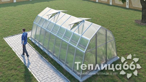 Теплица Рада Байкал из поликарбоната, 3x6 метров