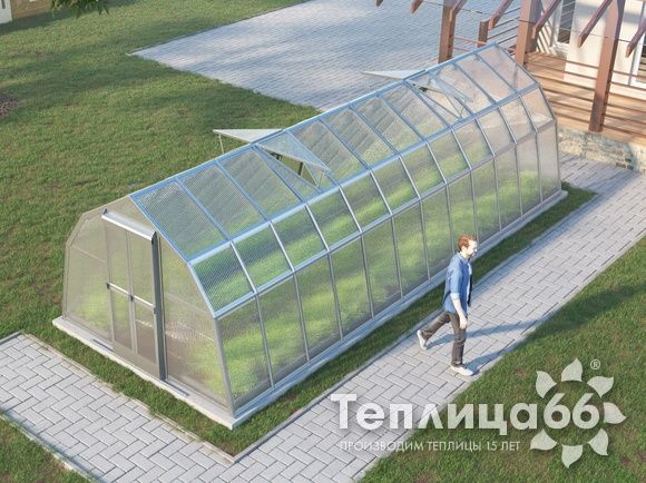 Теплица Рада Байкал из поликарбоната, 3x8 метров
