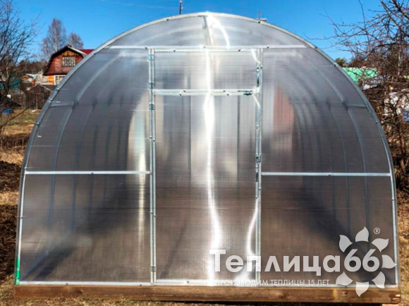 Теплица Рада Астра Люкс, оцинкованный профиль 20х40, покрытие из поликарбоната, шириной 3 метра (шаг 1 м)