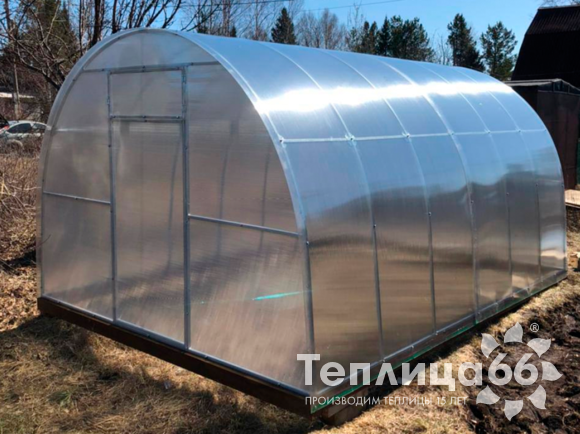 Теплица Рада Астра Люкс, оцинкованный профиль 20х40, покрытие из поликарбоната, шириной 3 метра (шаг 1 м)